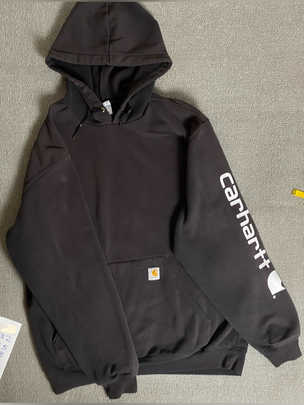 Carhartt Black Relaxed Loose Fit Durable Hoodie Workwear Pullover Sweatshirt